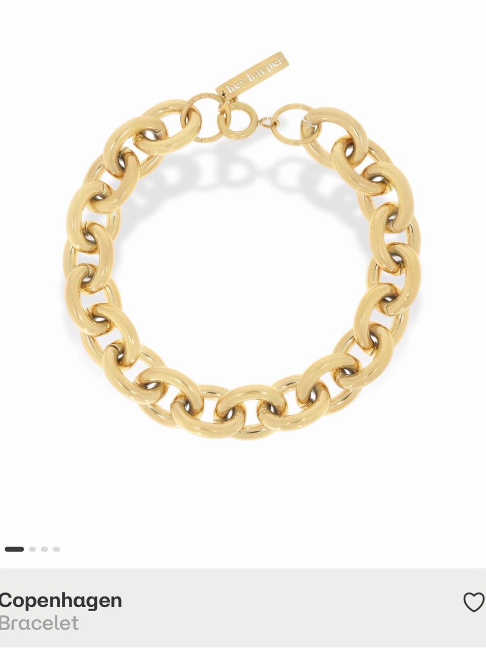 Hey Harper Copenhagen Gold Chain-Link Bracelet waterproof